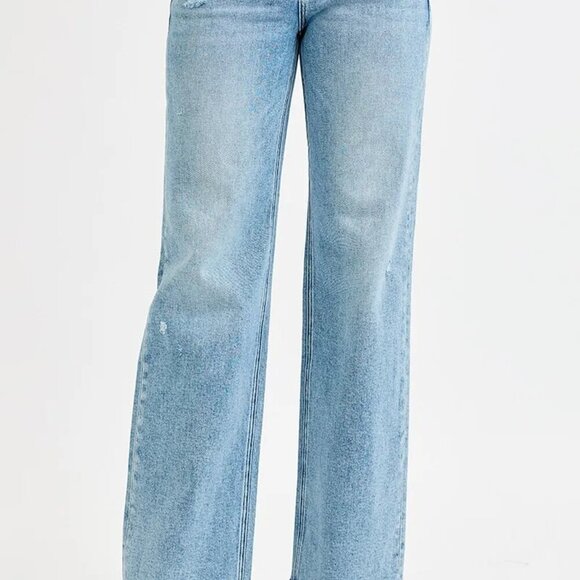 RISEN Full Size Low Rise‎ Ankle Boyfriend Distressed Jeans Plus Size - Picture 7 of 8